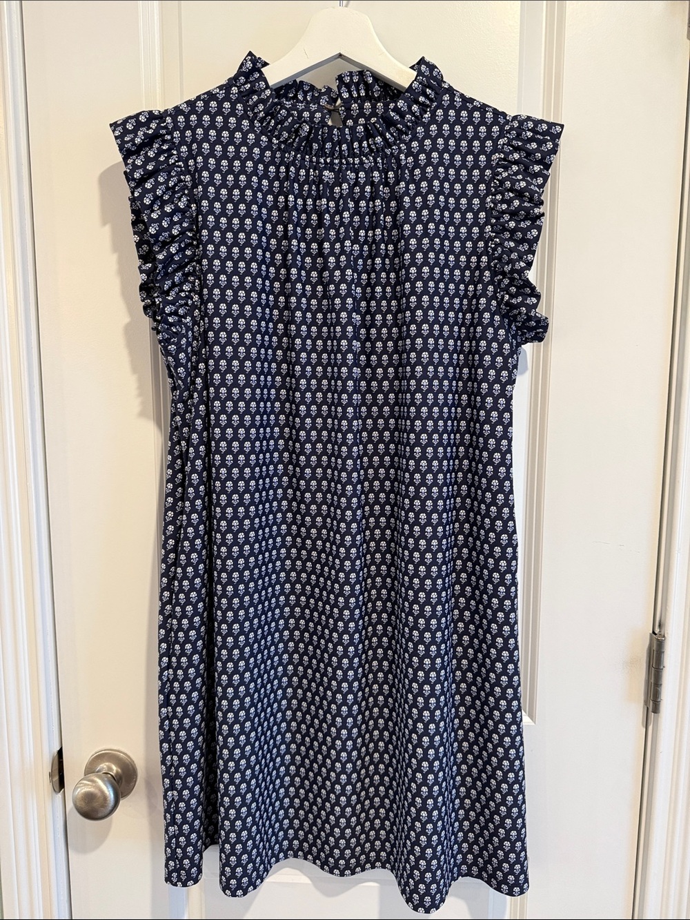 Jude Connally Navy Dress with White Floral Print